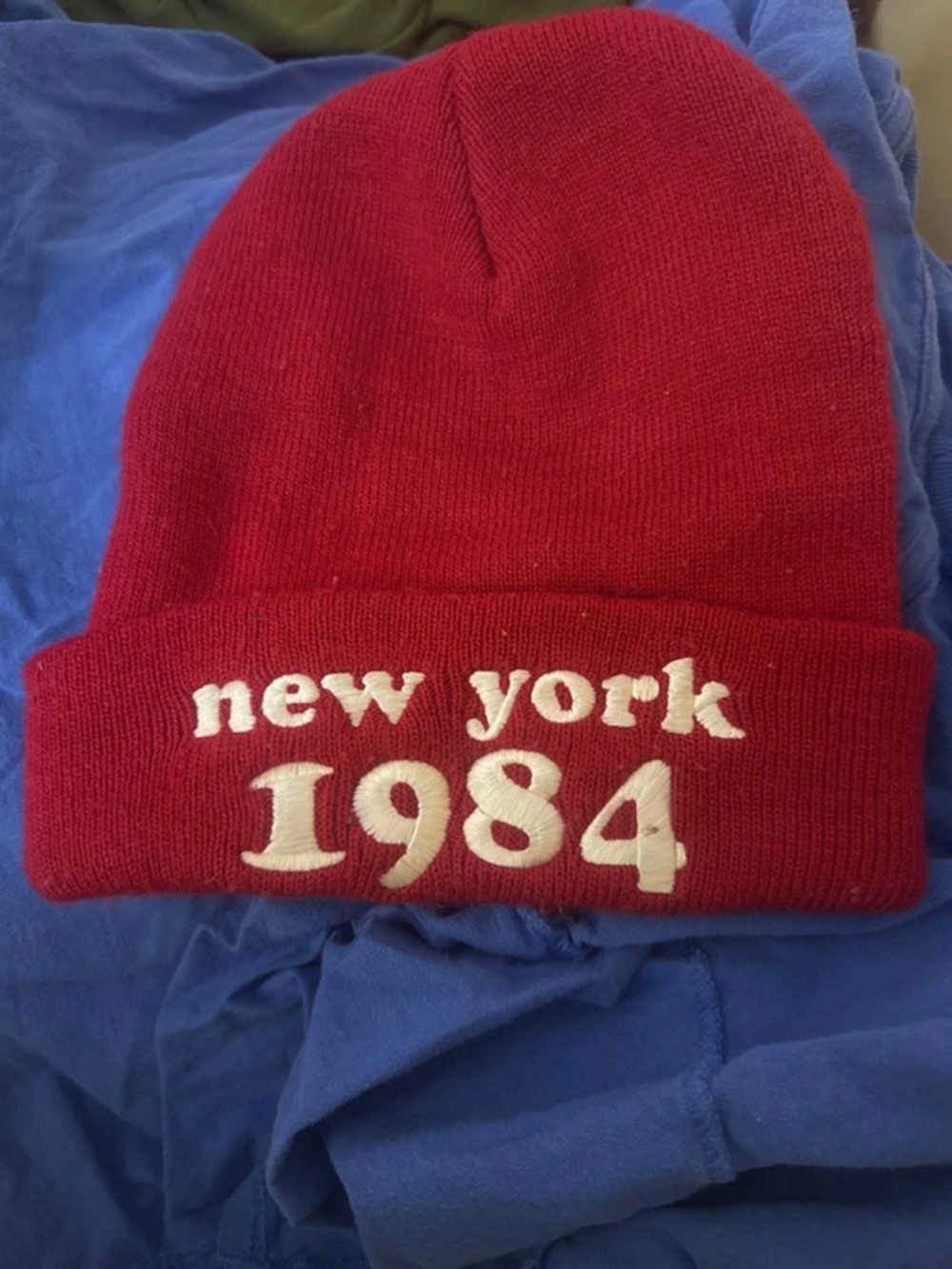 Red 'New York 1984' Unisex Beanie Hat